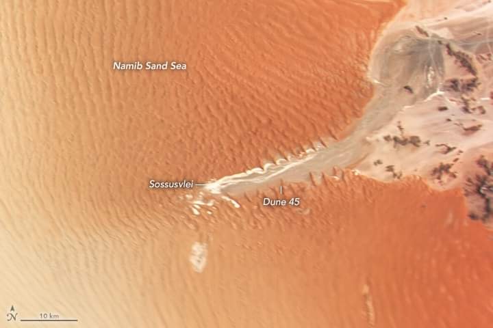 Il Namib visto dal satellite